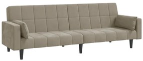 375847 vidaXL 2-местно разтегателно канапе с 2 възглавници светлосиво, кадифе