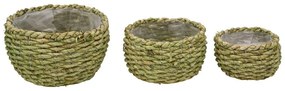 Комплект от 3 зелени саксии Natur S - Ego Dekor