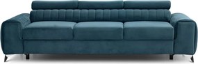 Син кадифен разтегателен диван 261 cm Laurence – ELTAP