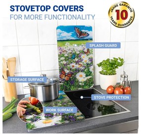 Капаци за печка 2 бр. от закалено стъкло 52x30 cm Summer Meadow – Maximex