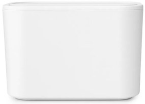 Кошче за отпадъци за баня Brabantia MindSet 1005689, Минерално покритие, Люлеещ се капак, Бял