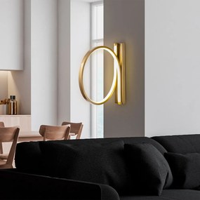 LED стенна лампа в златист цвят ø 30 cm Halka – Opviq lights