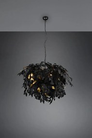 Черно метално висящо осветително тяло с пластмасов абажур ø 70 cm Leavy – Reality