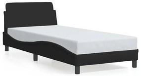 373067 vidaXL Рамка за легло с табла Dover, черна, 80x200 см, плат