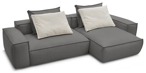 Сив ъглов диван от изкуствена кожа (променлив) Boheme – Bobochic Paris