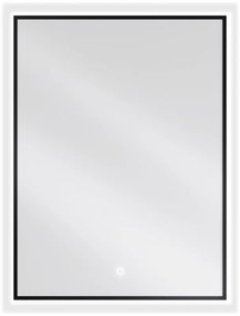 Mexen Erma огледало за баня с осветление 60 x 80 см, LED 6000K, противотечност, черна рамка - 9814-060-080-611-70