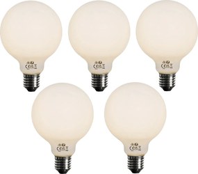 Комплект от 5 E27 3-степенна димируема LED крушка Opal G95 4W 450lm 3000K