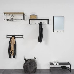 Черна метална стенна закачалка Clint - Spinder Design