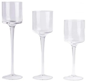 Комплект от 3 прозрачни свещника