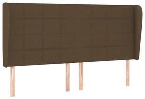 3117973 vidaXL Горна табла за легло с уши, тъмнокафява,183x23x118/128 см, плат