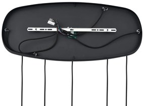 Модерен висящa лампa черен с димно стъкло 5 светлини - Sheena