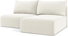 Кремав кадифен сгъваем/с място за съхранение ъглов диван (десен ъгъл) Kalena – Makamii