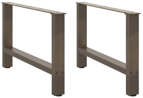4013291 vidaXL Крака за масичка за кафе, естествена стомана, 2 бр., 70 x (42-43) см, стомана