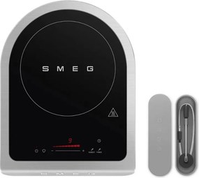 Преносим индукционен котлон Smeg PIC01EGMEU, 2100 W, Керамично стъкло, Изумрудено зелено