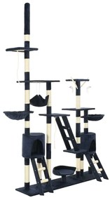 170621 vidaXL Котешко дърво със сизалени стълбове, 230-250 см, синьо