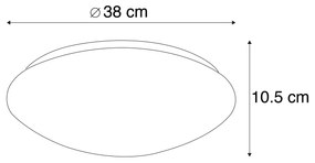 Интелигентна модерна таванна лампа бяла 38 см с LED и RGB - Iene