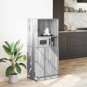 860126 vidaXL Кухненски шкаф, сив сонома, 57x41,5x131,5 см, инженерно дърво