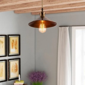 Осветително тяло за таван в бронзов цвят с метален абажур ø 24 cm Berceste – Opviq lights