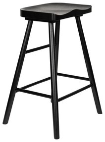 Черен бар стол от масивен дъб (височина на седалката 65,5 cm) Vander – White Label