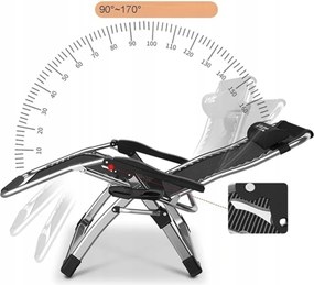 Сгъваем градински шезлонг с възглавница TDC01-BK Черен