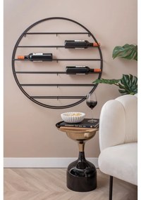 Черен стенен метален стелаж за вино брой бутилки 12 80x80x9 cm Redondo – PT LIVING