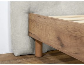 Светлосиво двойно тапицирано легло с включена подматрачна рамка 160x200 cm Kumo – Bobochic Paris