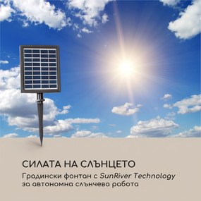 Blumfeldt Messina, каскаден фонтан, соларен фонтан, градински фонтан, 4 нива, работа на батерия