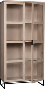 Витрина от дъбова дървесина в естествен цвят 95x195 cm Everett - Rowico