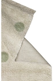 Ръчно изработен памучен детски килим подходящ за пране в цвят каки и кремаво 120x160 cm Hippy Dots Olive – Lorena Canals