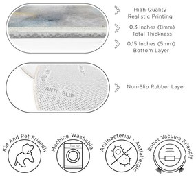 Синьо-сив кръгъл килим подходящ за пране ø 150 cm Golden Lilly – Mila Home