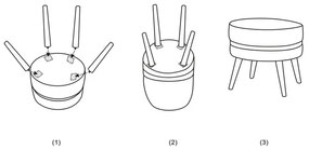 Черна табуретка с тапицерия Paris, ⌀ 35 cm - Mauro Ferretti