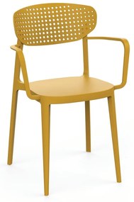 Жълт пластмасов градински стол Aire – Rojaplast