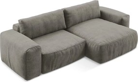 Сив шенилов сгъваем ъглов диван (десен ъгъл) Kuki – Makamii