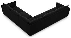 Черен кадифен ъглов диван Vanda – Mazzini Sofas