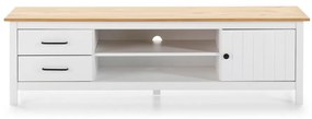 Бяла маса за телевизор от масивен бор 158x47 cm Miranda – Marckeric