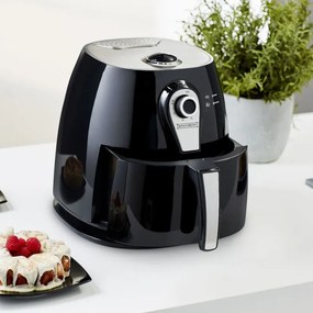 Разопакован: Уред за здравословно готвене Royalty Line RL-AF3.1, 1400W, 3 литра, 5 порции, Горещ въздух, Черен