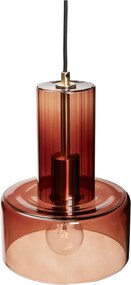 Кафяво затъмняващо се висящо осветително тяло със стъклен абажур ø 20 cm Ripple – Hübsch