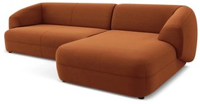 Оранжев кадифен ъглов диван (десен ъгъл) Moana – Makamii