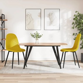 325653 vidaXL Трапезни столове, 2 бр, горчица, кадифе