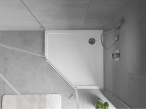 Mexen Flow петостенен ултратънък душ корито 80 x 80 cm, бял гланц - 46P108080