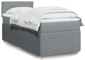 3289660 vidaXL Боксспринг легло с матрак, светлосиво, 100x200 см, плат