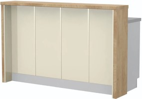 Островна кухненска пейка Modena-Length: 160 cm.-Beige-Nebraska Oak