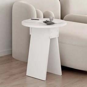 Chen Megapap melamine side table in white color Ø42x50cm.
