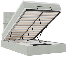 3314450 vidaXL Османска легло с матраци и LED, светлосиво, 120x190 см, кадифе