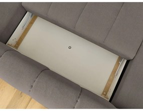 Кафяво-сив сгъваем/с място за съхранение ъглов диван (десен ъгъл/U форма) Fuji – Bobochic Paris