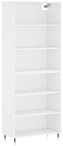 3189549 vidaXL Висок шкаф, бял, 69,5x32,5x180 см, инженерно дърво