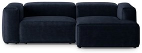 Тъмносин ъглов диван от рипсено кадифе (десен ъгъл) Bergano – Cosmopolitan Design