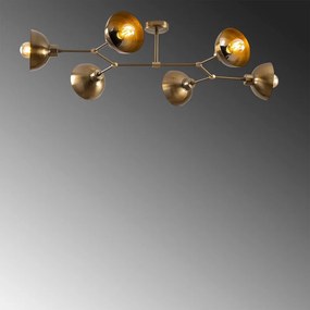 Осветително тяло за таван в златисто с метален абажур 52x102 cm Dram – Opviq lights