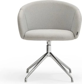 Светлосив тапициран трапезен стол с подлакътници Add – Teulat