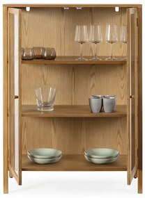 Витрина от декор от дъб в естествен цвят 90x126x40 cm Ceci – MOME